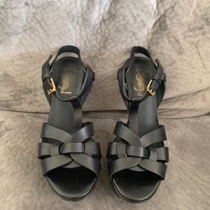 Black Yves St Laurent Strappy Heels